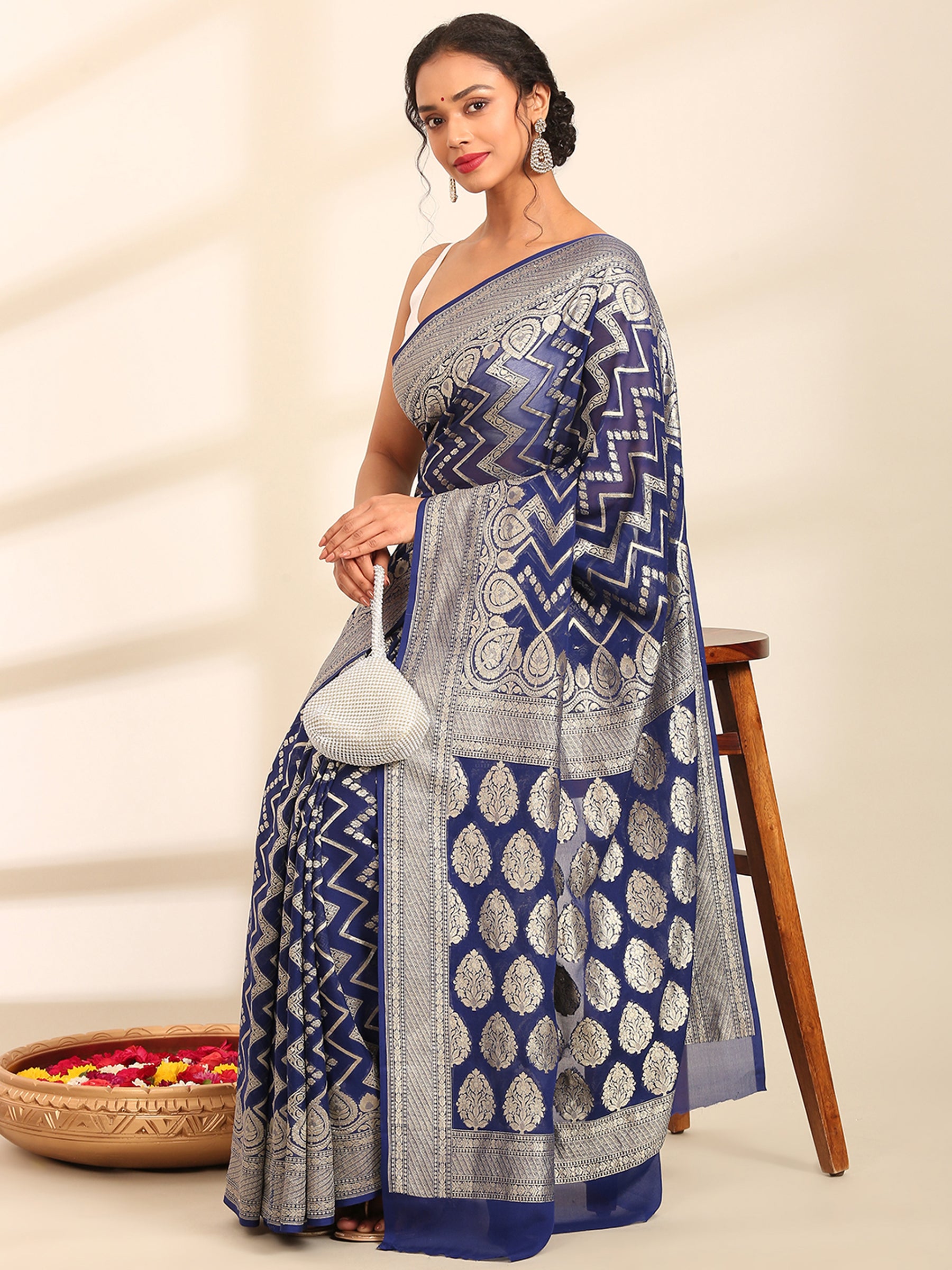 Rajkumari Zig-zag Banarasi Saree