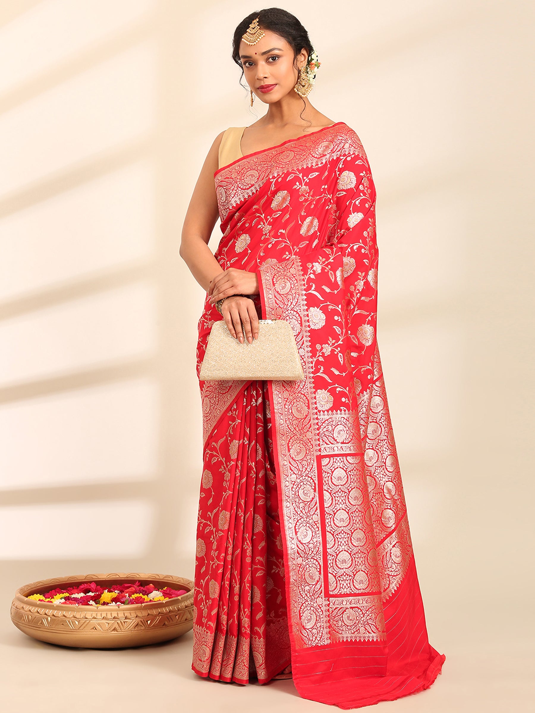 Padma Meenakari Jaal Banarasi Saree