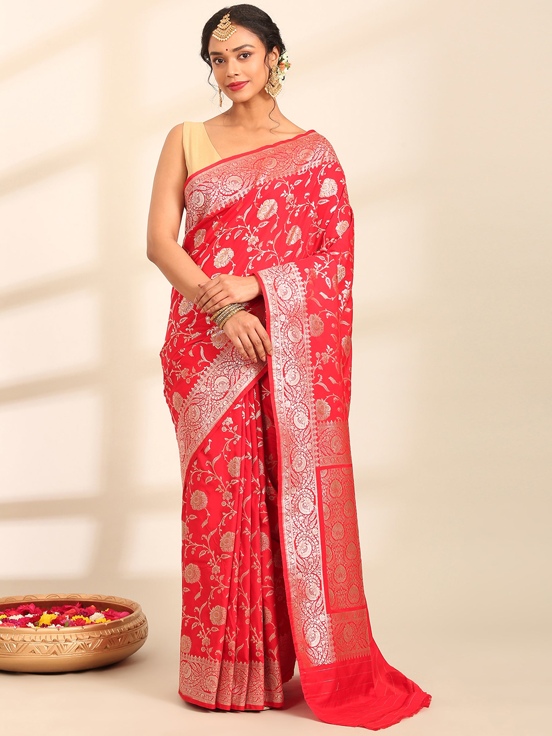 Padma Meenakari Jaal Banarasi Saree
