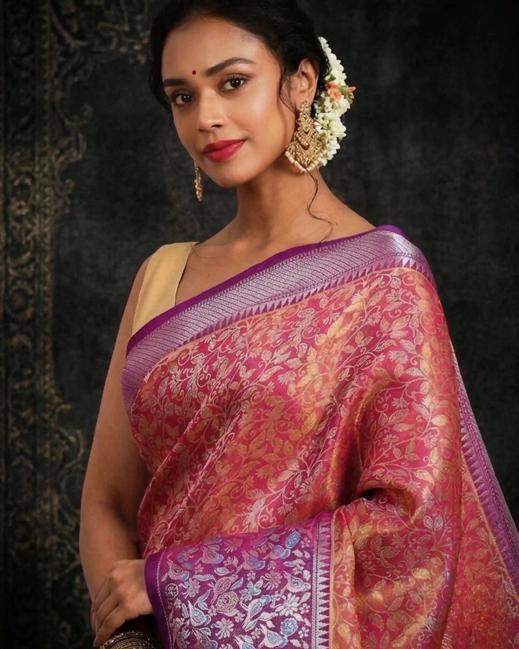 Gulnaar Jaal Banarasi Silk Saree