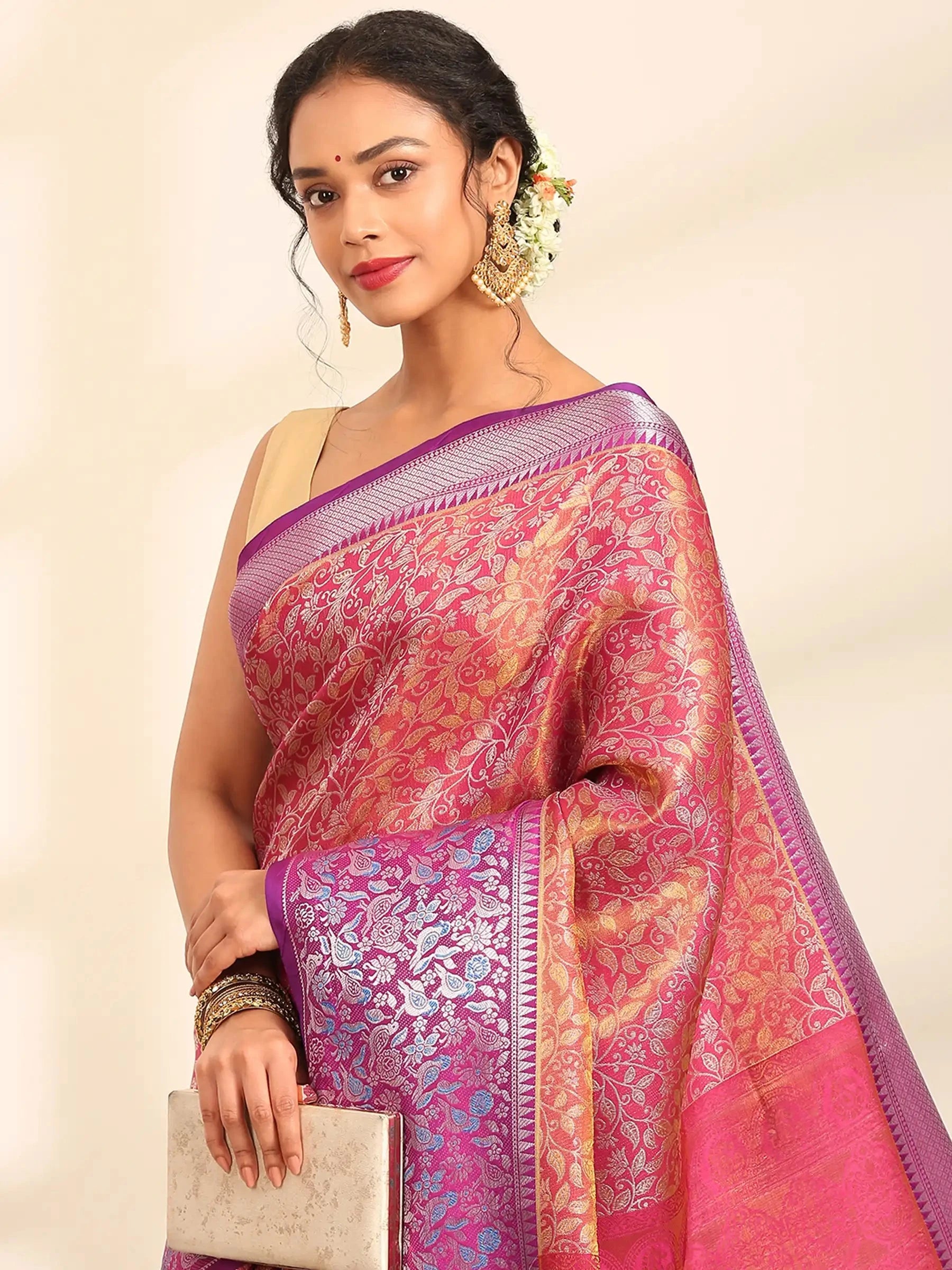Gulnaar Jaal Banarasi Silk Saree