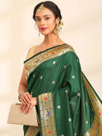 Panna Butidar Emerald Green Banarasi Silk Saree