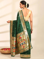 Panna Butidar Emerald Green Banarasi Silk Saree