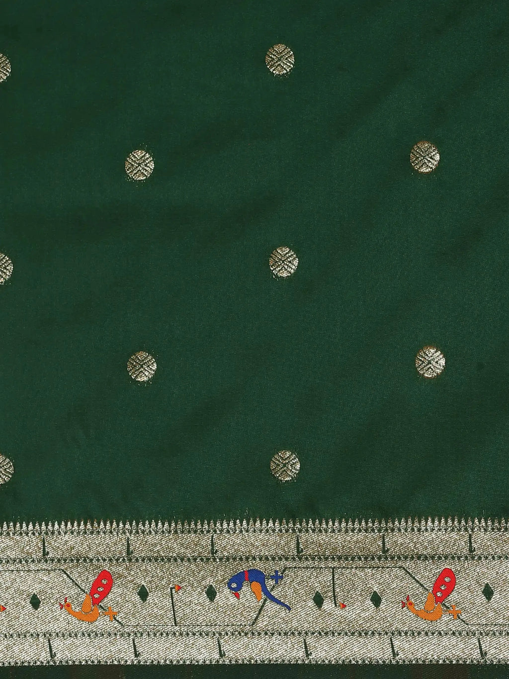 Panna Butidar Emerald Green Banarasi Silk Saree