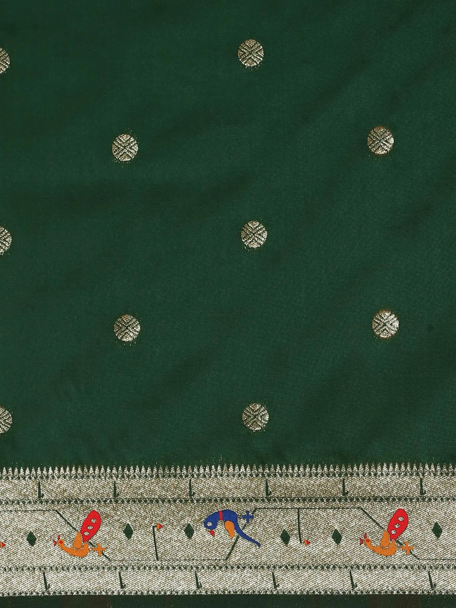 Panna Butidar Emerald Green Banarasi Silk Saree