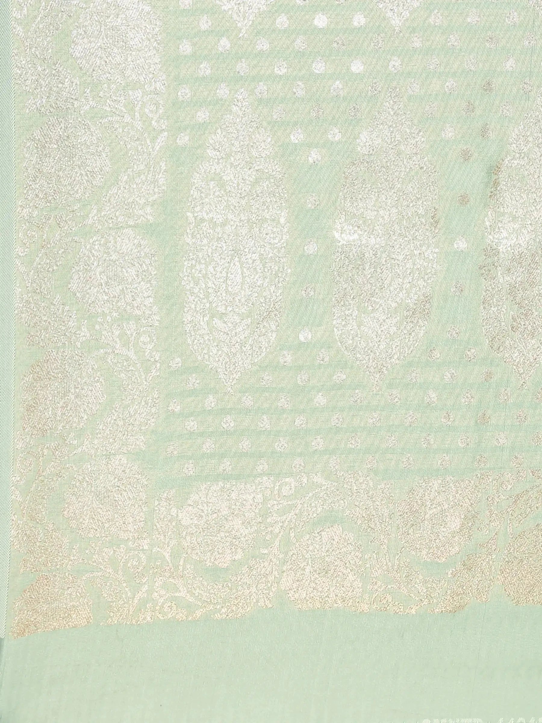Mint Green Soft Banarasi Silk Saree
