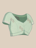 Mint Green Soft Banarasi Silk Saree