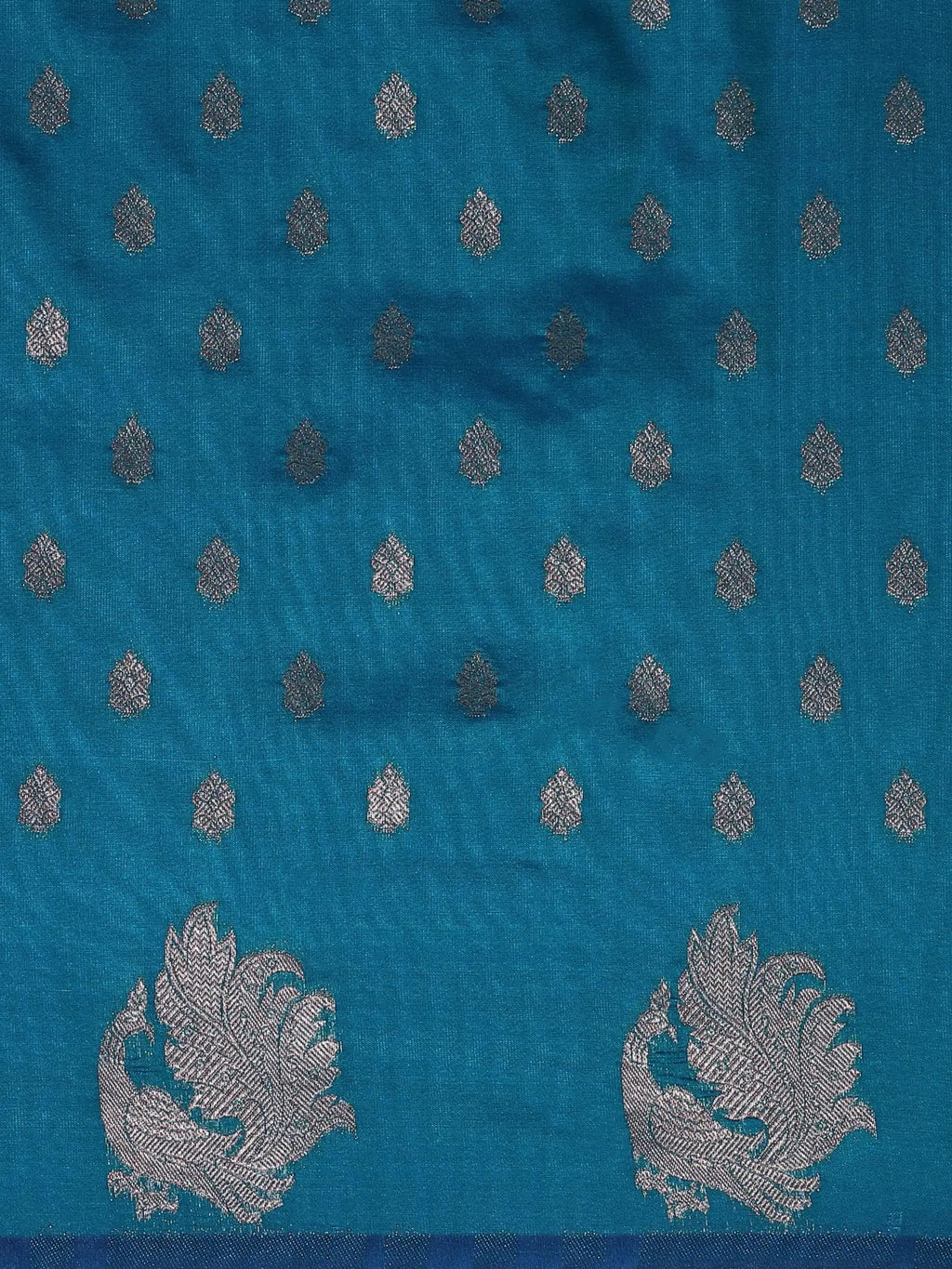 Rajwada Zari Jaal Teal Blue Banarasi Silk Saree