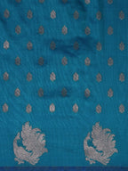 Rajwada Zari Jaal Teal Blue Banarasi Silk Saree