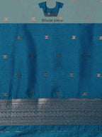 Rajwada Zari Jaal Teal Blue Banarasi Silk Saree