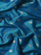 Rajwada Zari Jaal Teal Blue Banarasi Silk Saree
