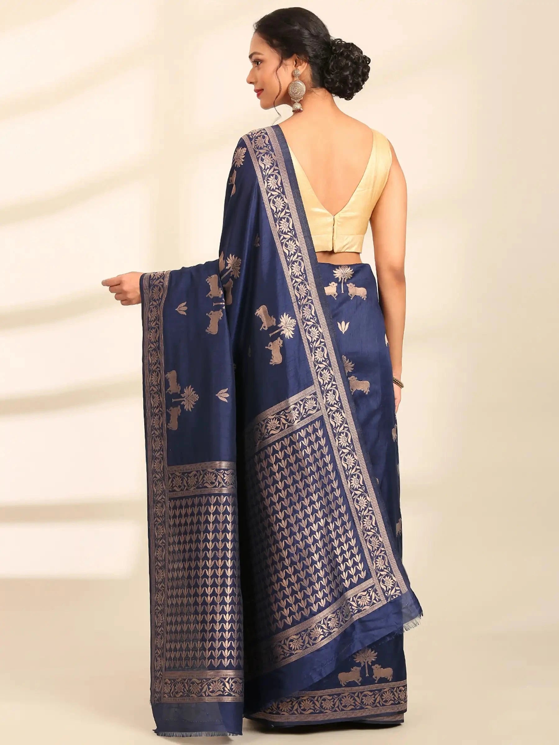 Neelkamal Buti Blue Banarasi Silk Saree