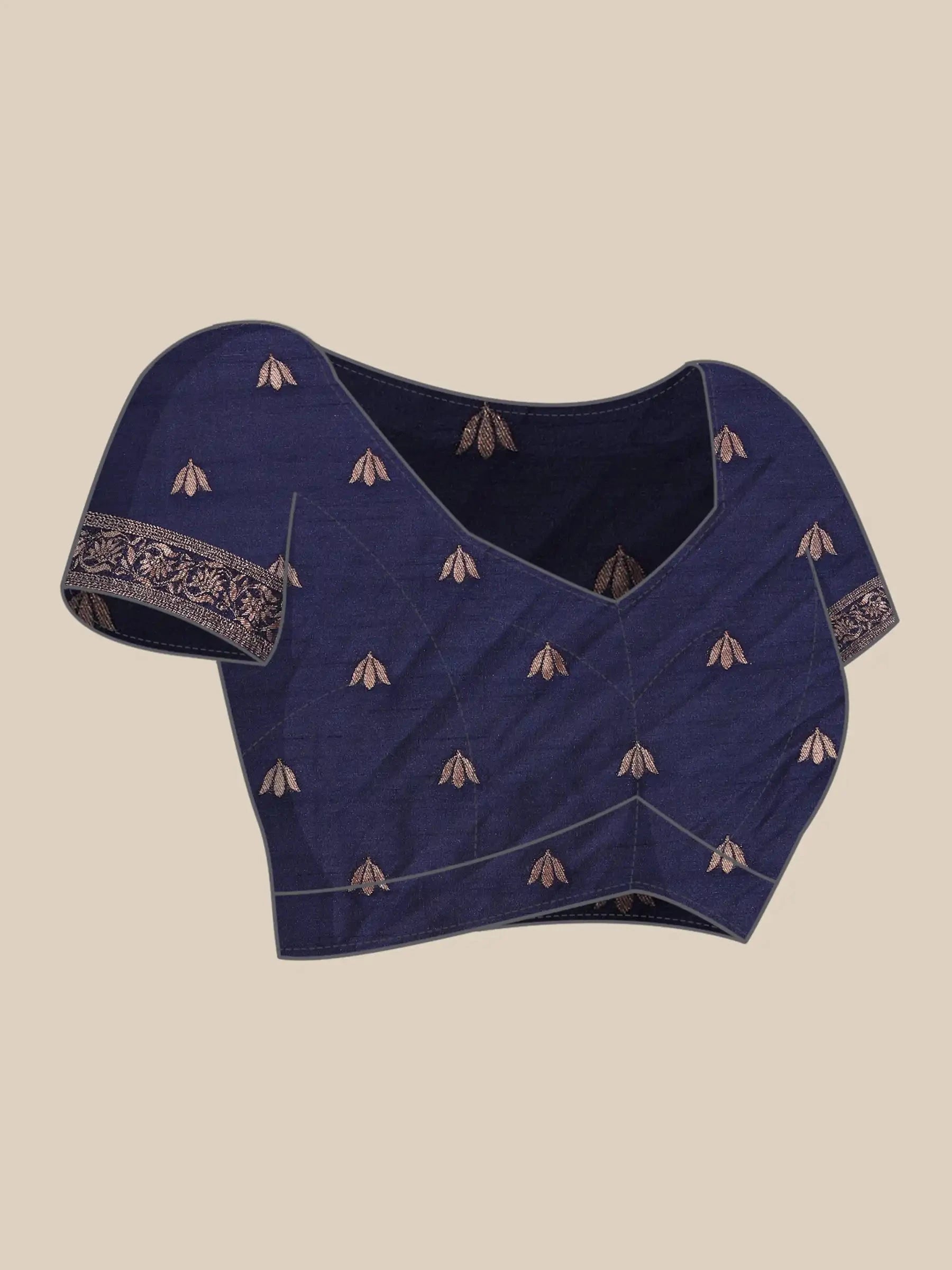 Neelkamal Buti Blue Banarasi Silk Saree