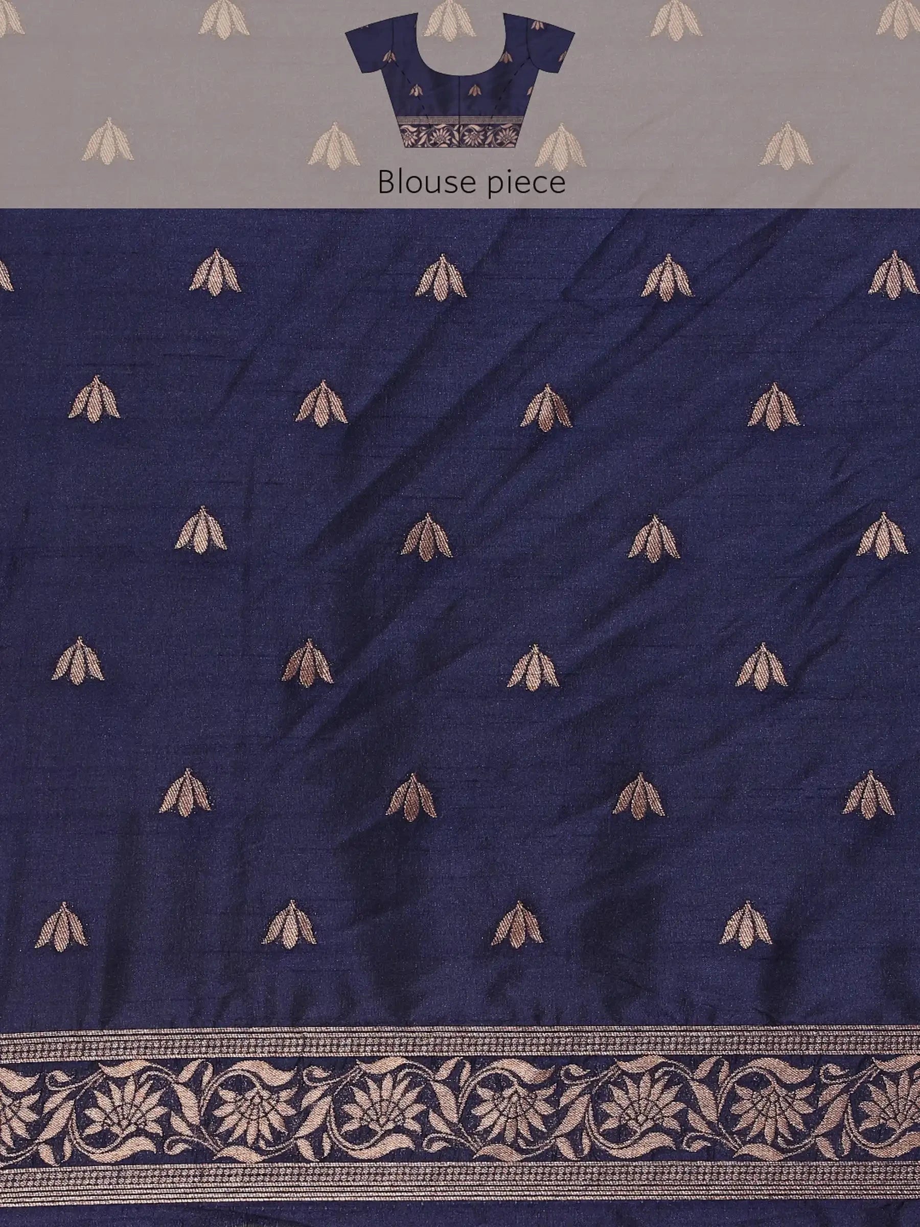 Neelkamal Buti Blue Banarasi Silk Saree