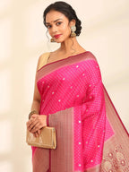 Gulabi Kashi Pink Banarasi Silk Saree