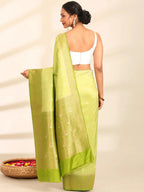 Kesari Kashi Lime Green Banarasi Silk Saree