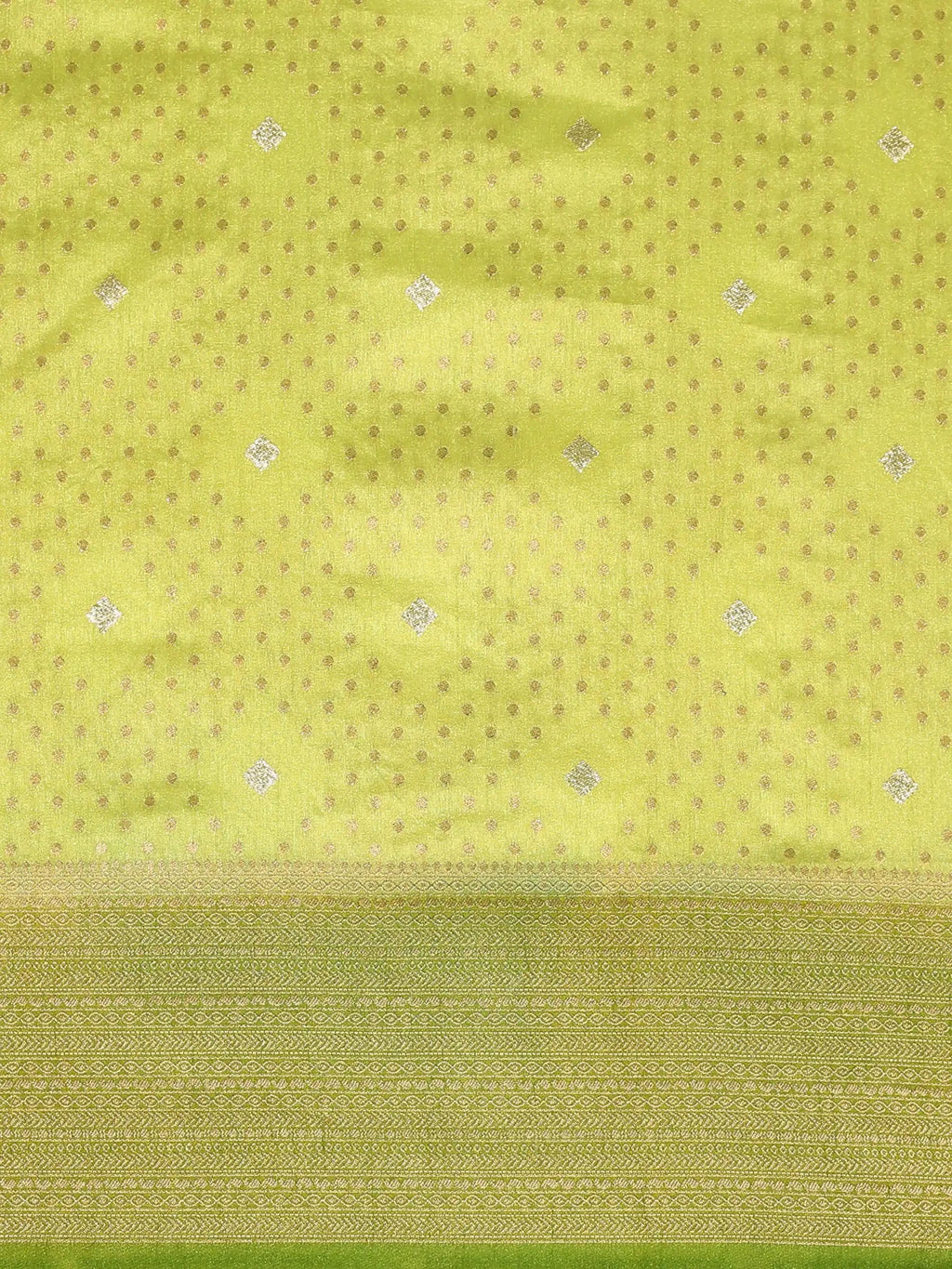 Kesari Kashi Lime Green Banarasi Silk Saree