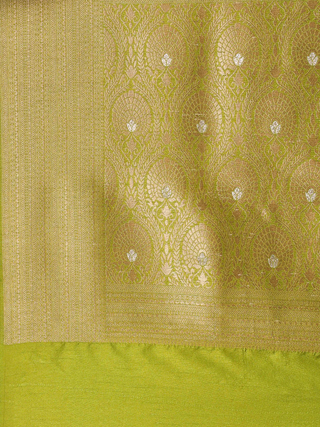 Kesari Kashi Lime Green Banarasi Silk Saree