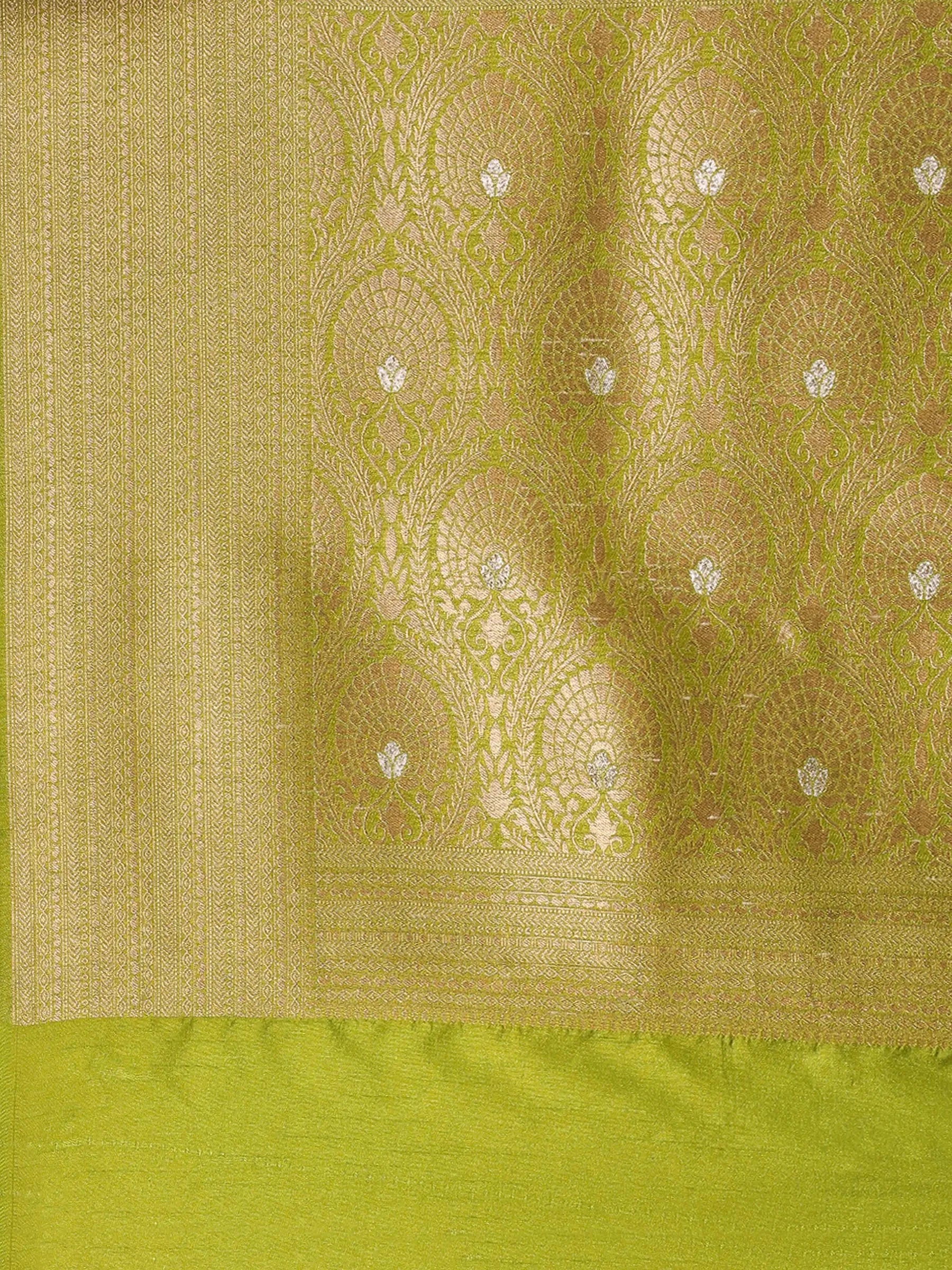 Kesari Kashi Lime Green Banarasi Silk Saree