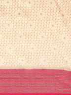 Rani Pushp Cream Pink Banarasi Silk Saree