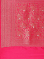 Rani Pushp Cream Pink Banarasi Silk Saree