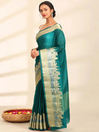 Green Banarasi Ghat Silk Saree