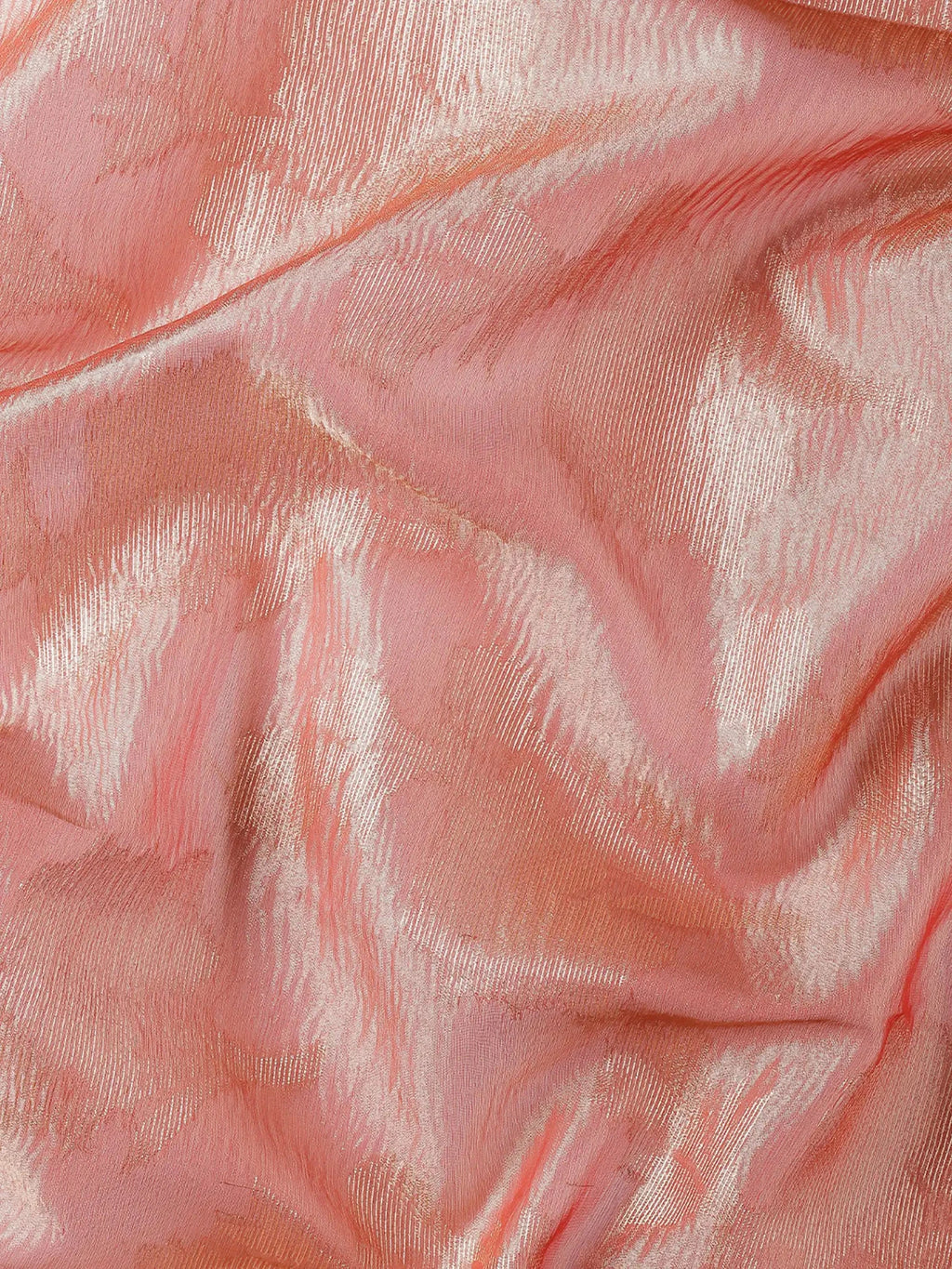 Surkh Rang Mahal Coral Banarasi Silk Saree