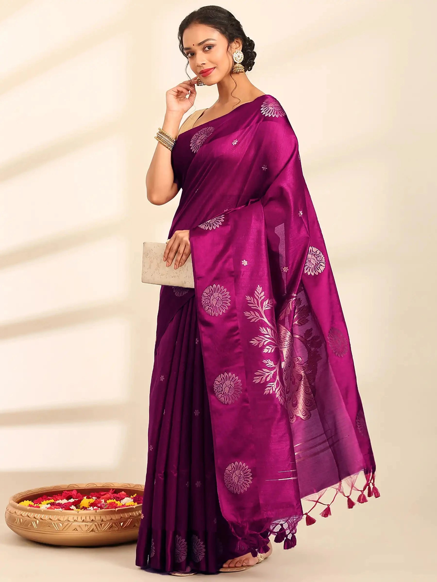 Jamuni Rang Mahal Banarasi Silk Saree