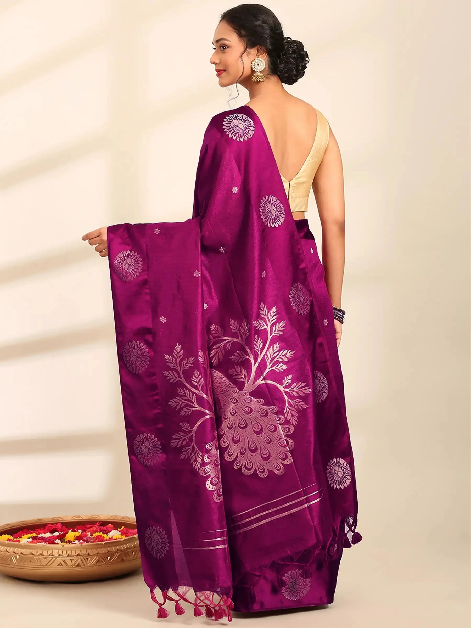Jamuni Rang Mahal Banarasi Silk Saree