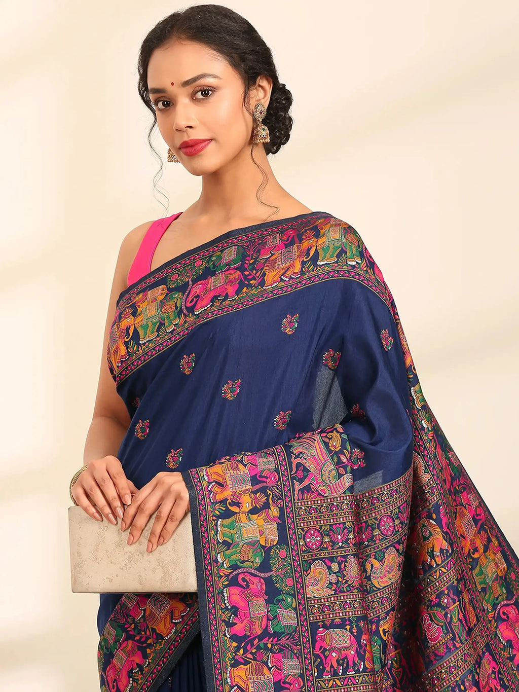 Meher-Gul Blue Zari Banarasi Silk Saree