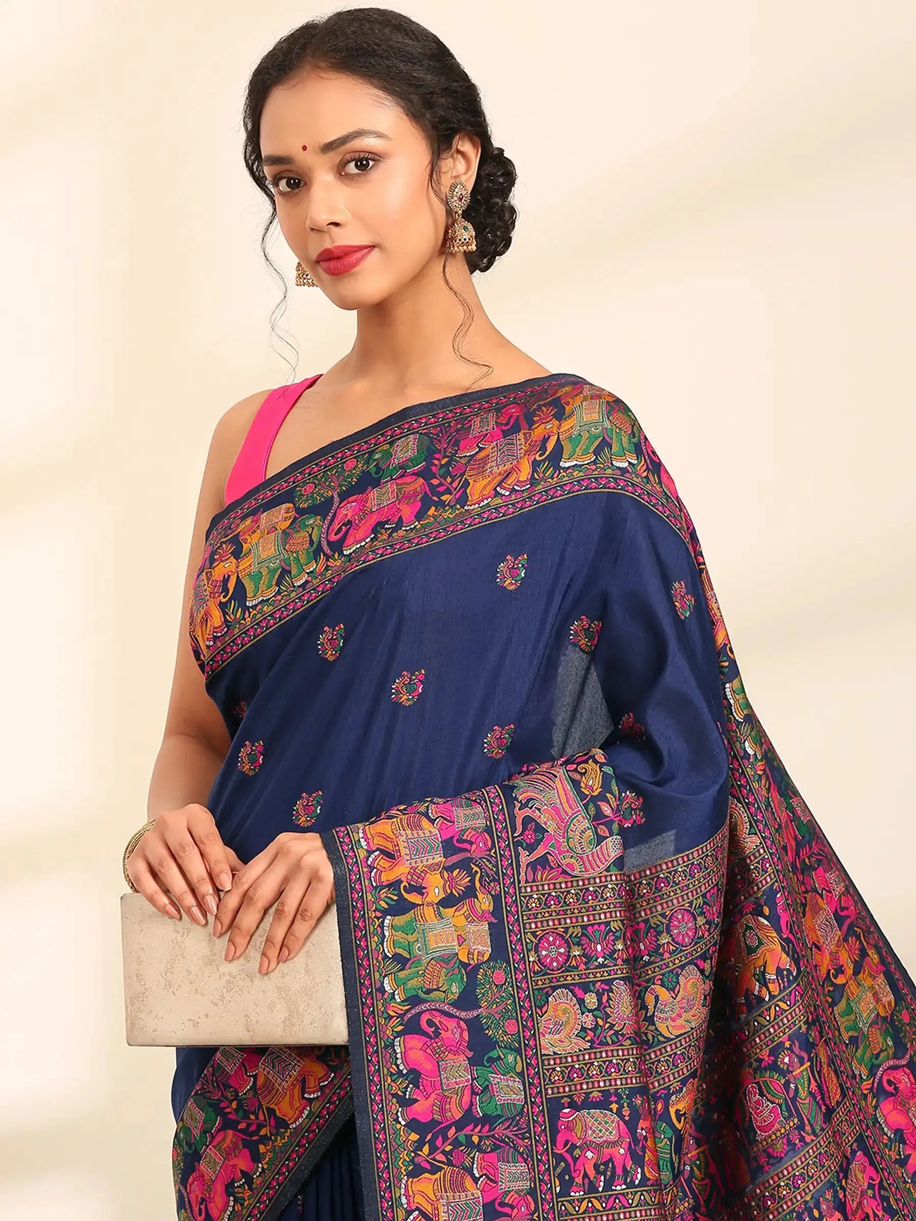 Meher-Gul Blue Zari Banarasi Silk Saree