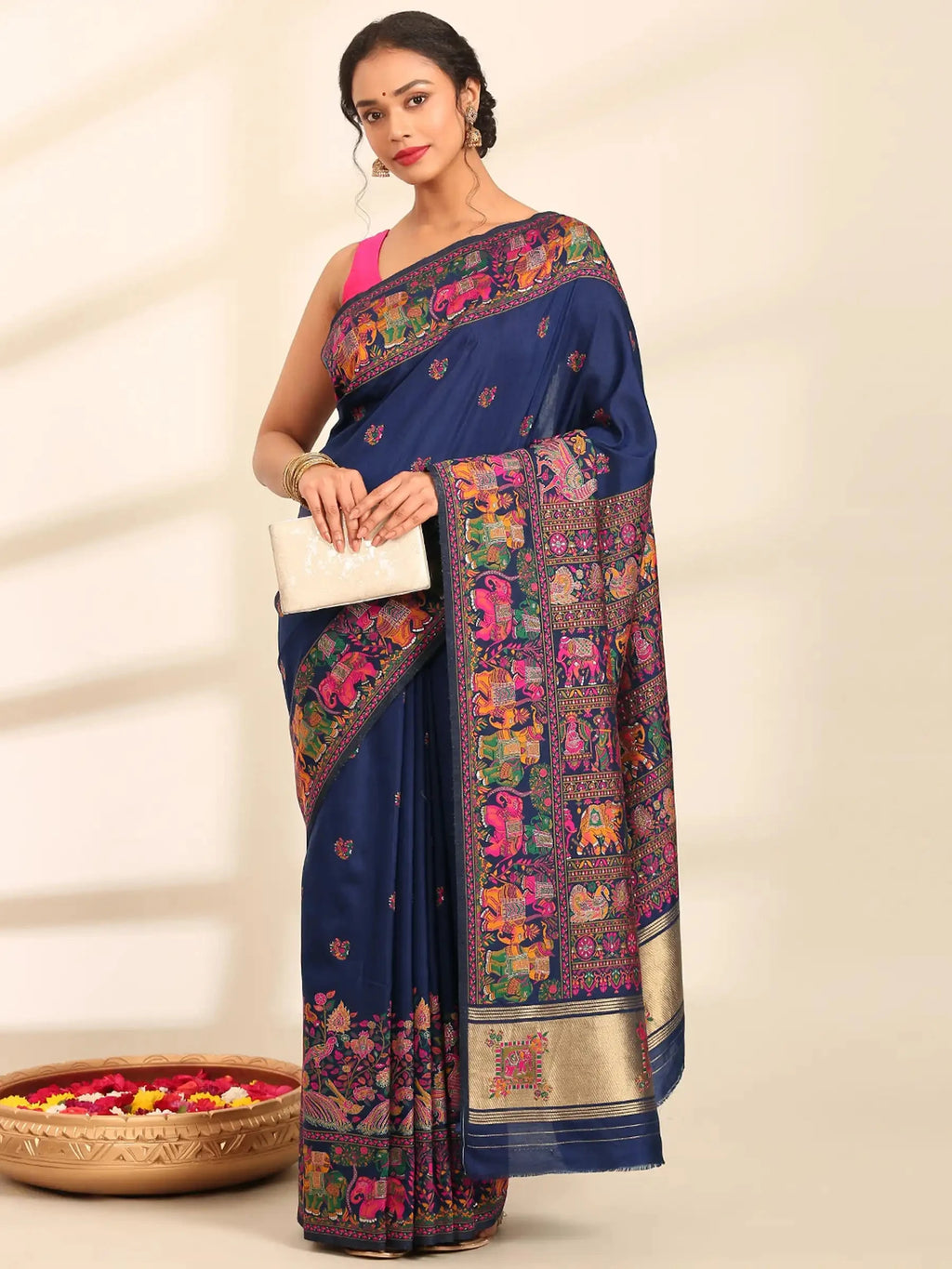 Meher-Gul Blue Zari Banarasi Silk Saree