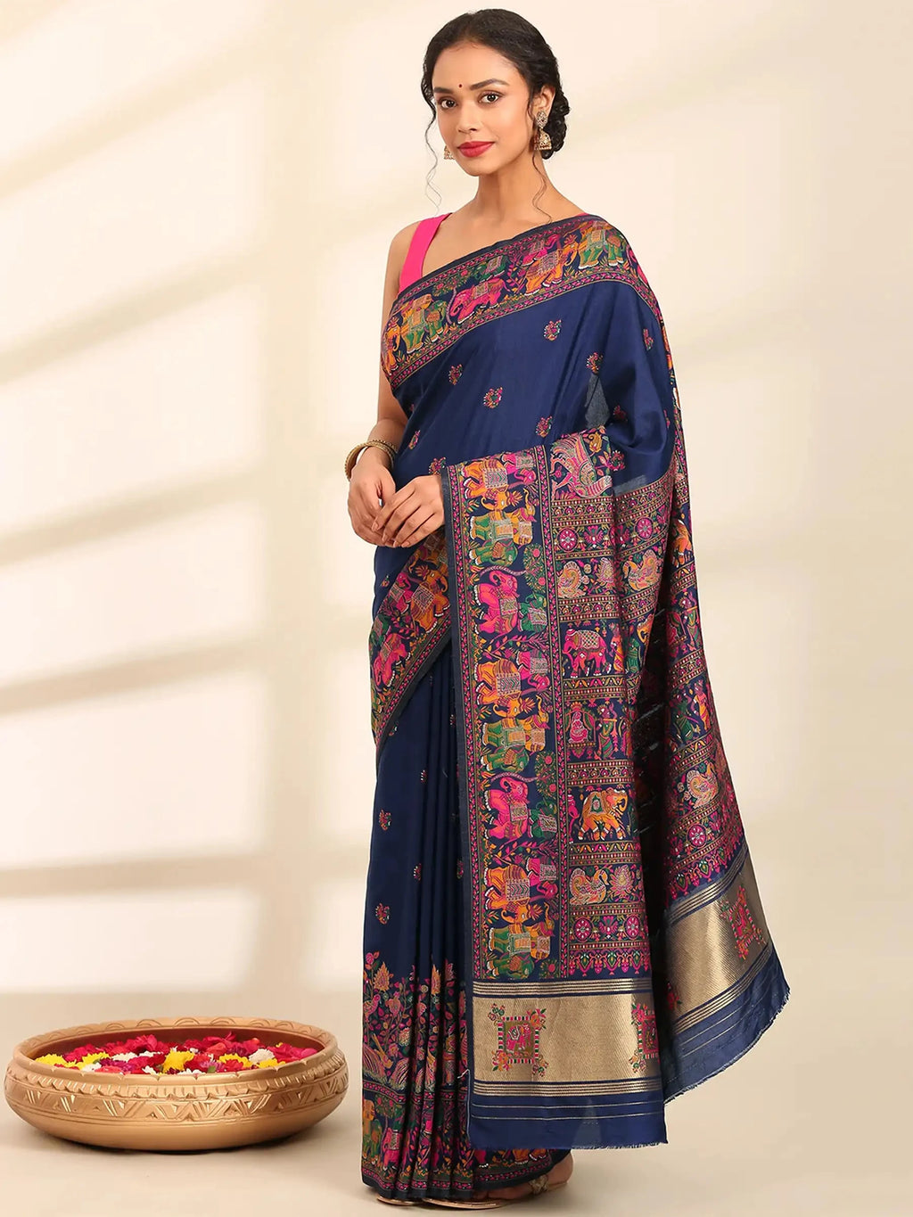 Meher-Gul Blue Zari Banarasi Silk Saree