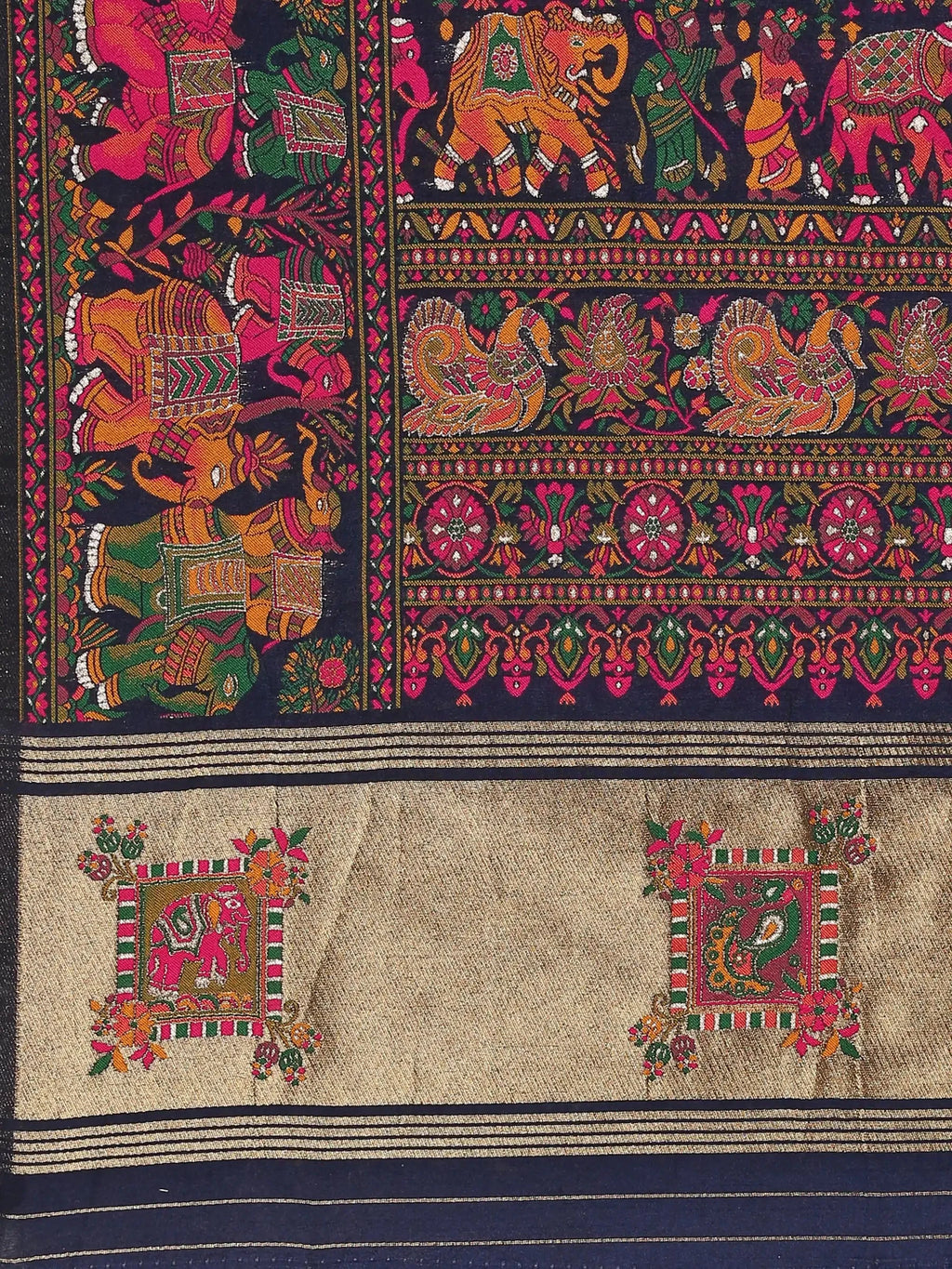 Meher-Gul Blue Zari Banarasi Silk Saree