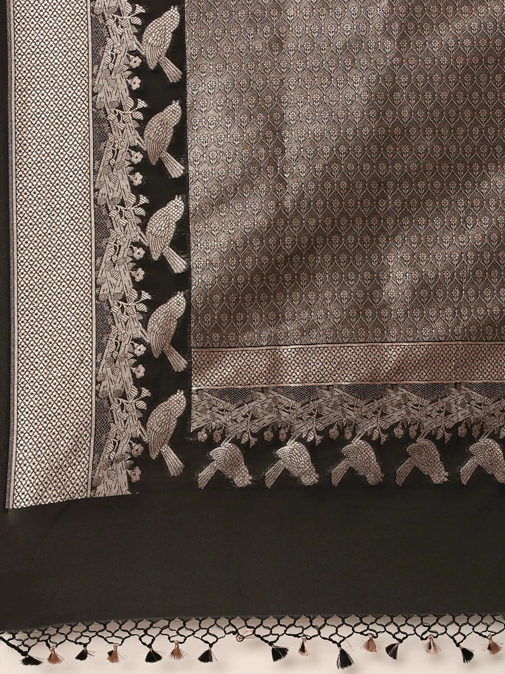 Raat Rani Black Banarasi Silk Saree