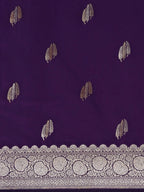 Surmayi Jaal Purple Banarasi Silk Saree