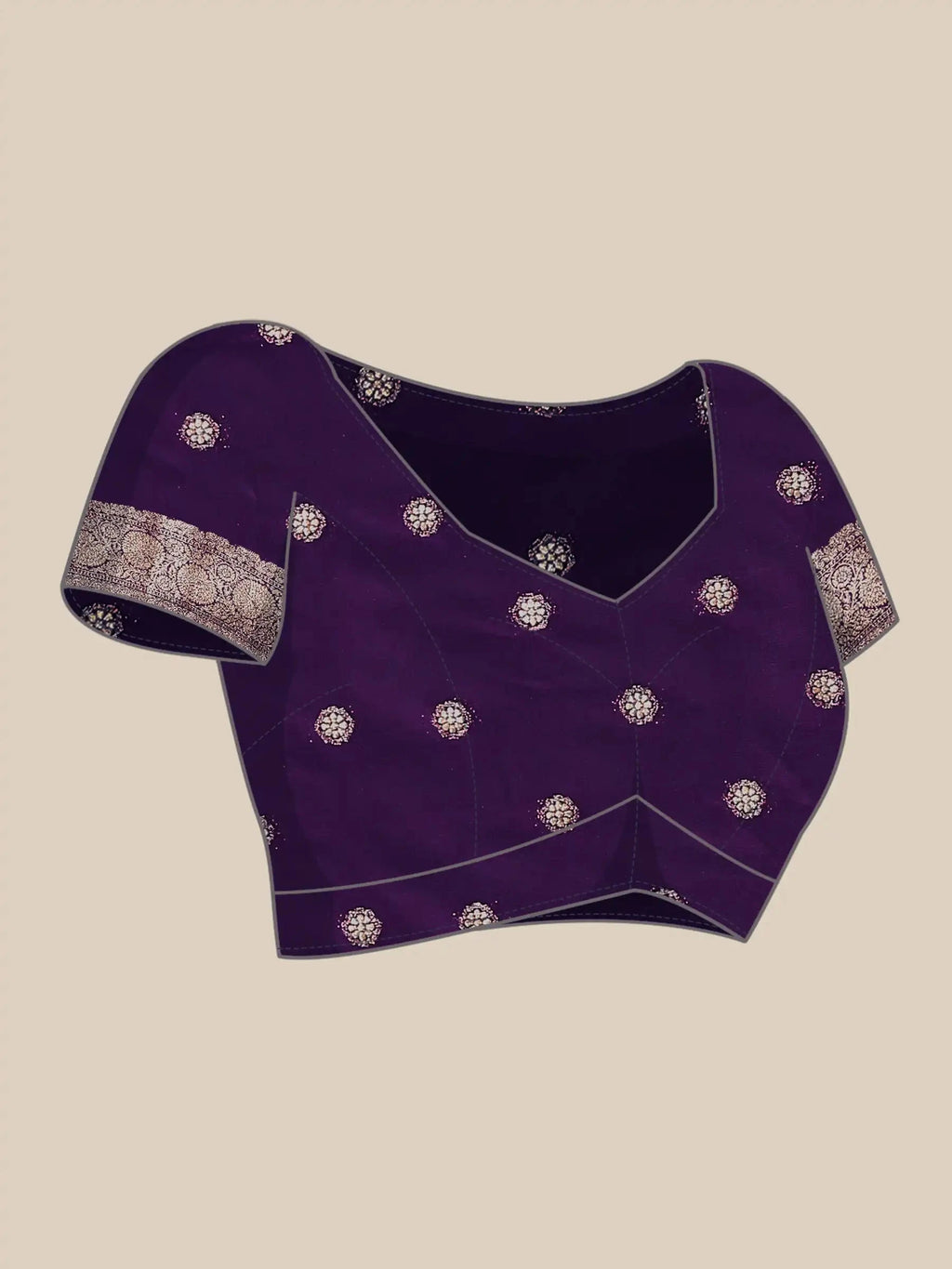 Surmayi Jaal Purple Banarasi Silk Saree