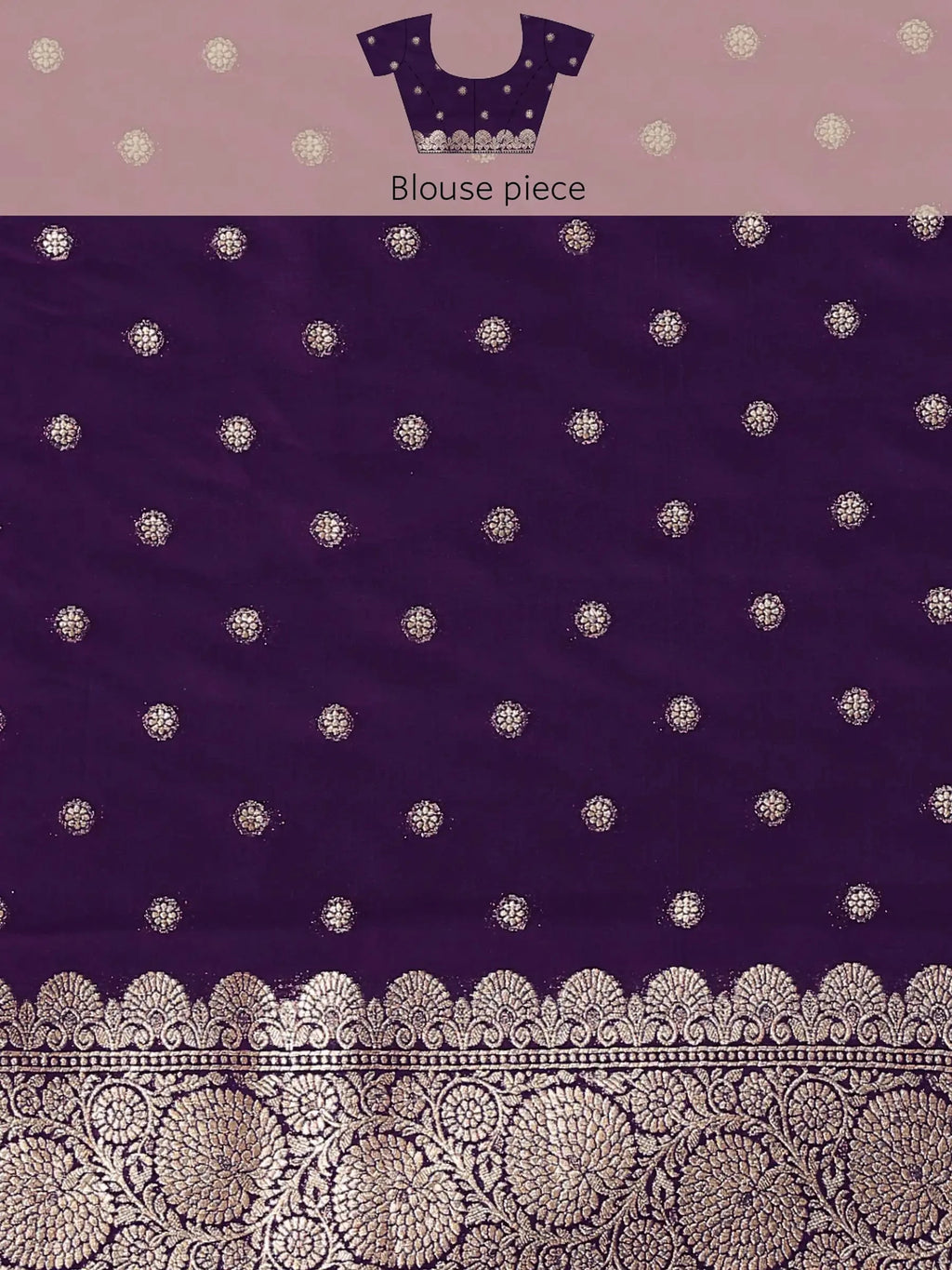 Surmayi Jaal Purple Banarasi Silk Saree