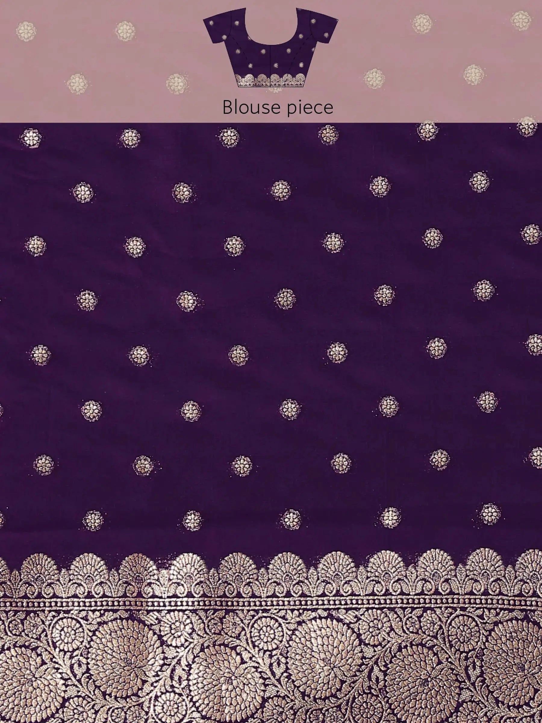 Surmayi Jaal Purple Banarasi Silk Saree