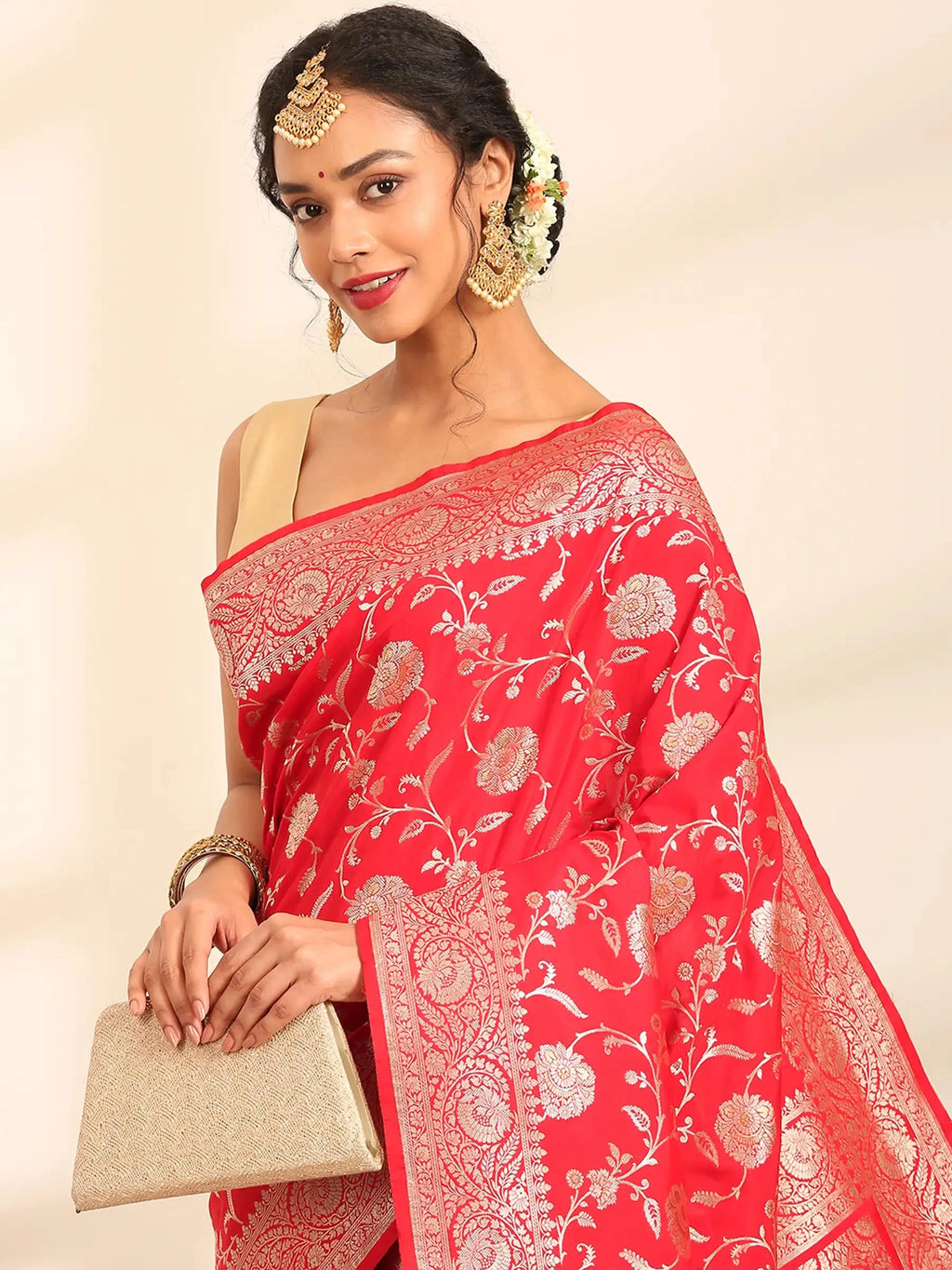 Padma Meenakari Jaal Banarasi Silk Saree
