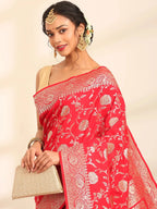 Padma Meenakari Jaal Banarasi Silk Saree