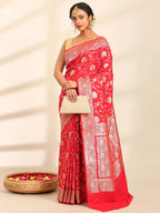Padma Meenakari Jaal Banarasi Silk Saree