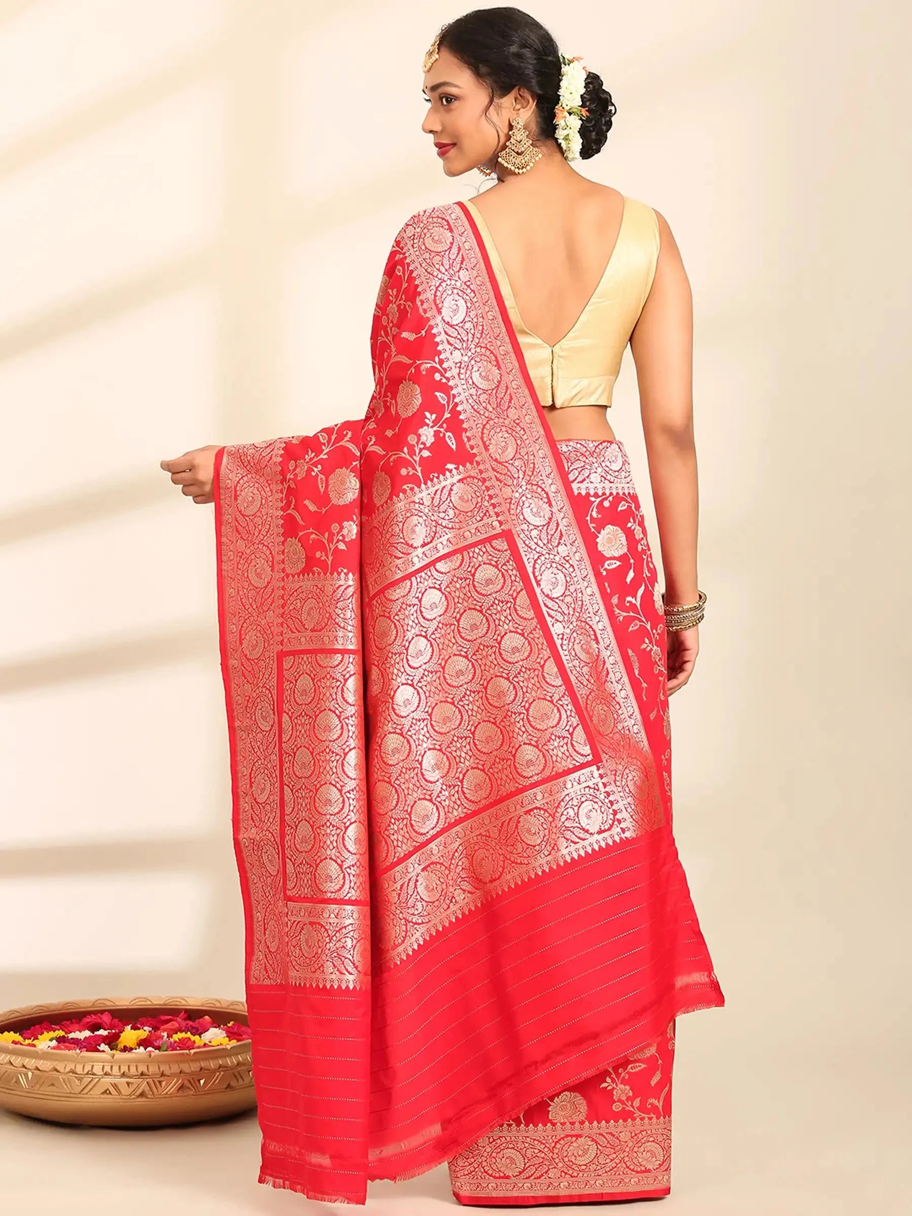 Padma Meenakari Jaal Banarasi Silk Saree