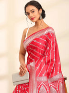 Rani Gulaab Red Banarasi Silk Saree