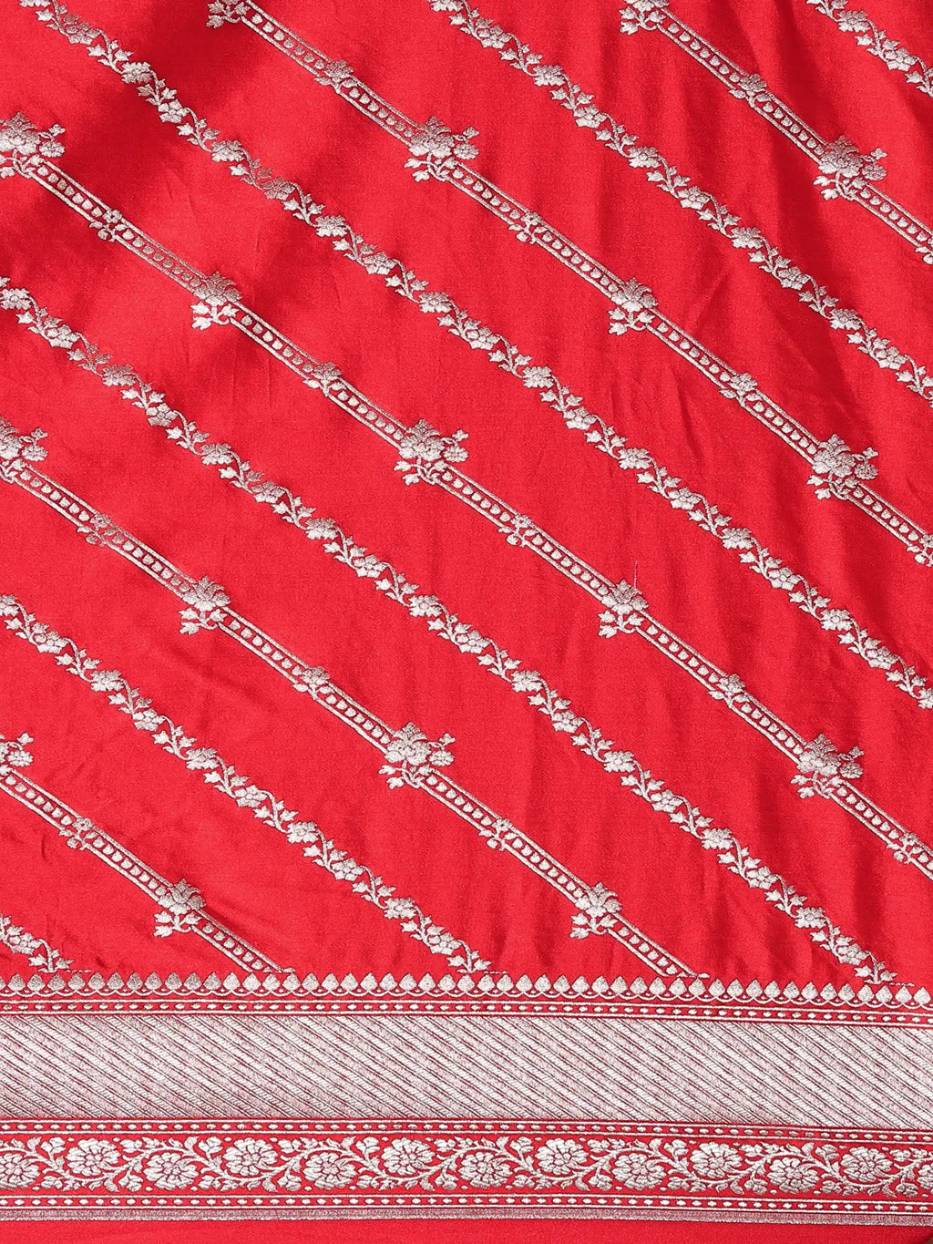 Rani Gulaab Red Banarasi Silk Saree