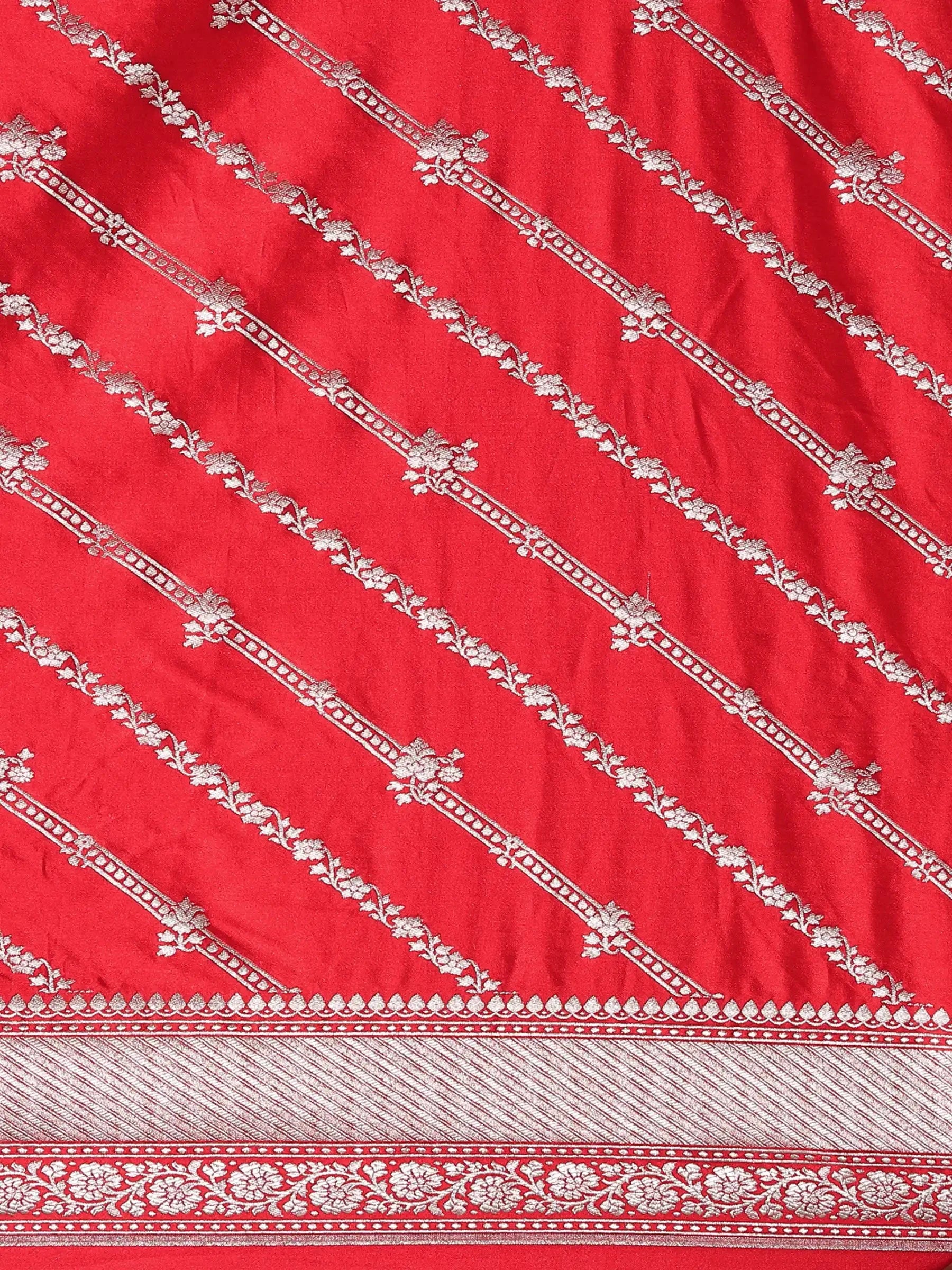Rani Gulaab Red Banarasi Silk Saree