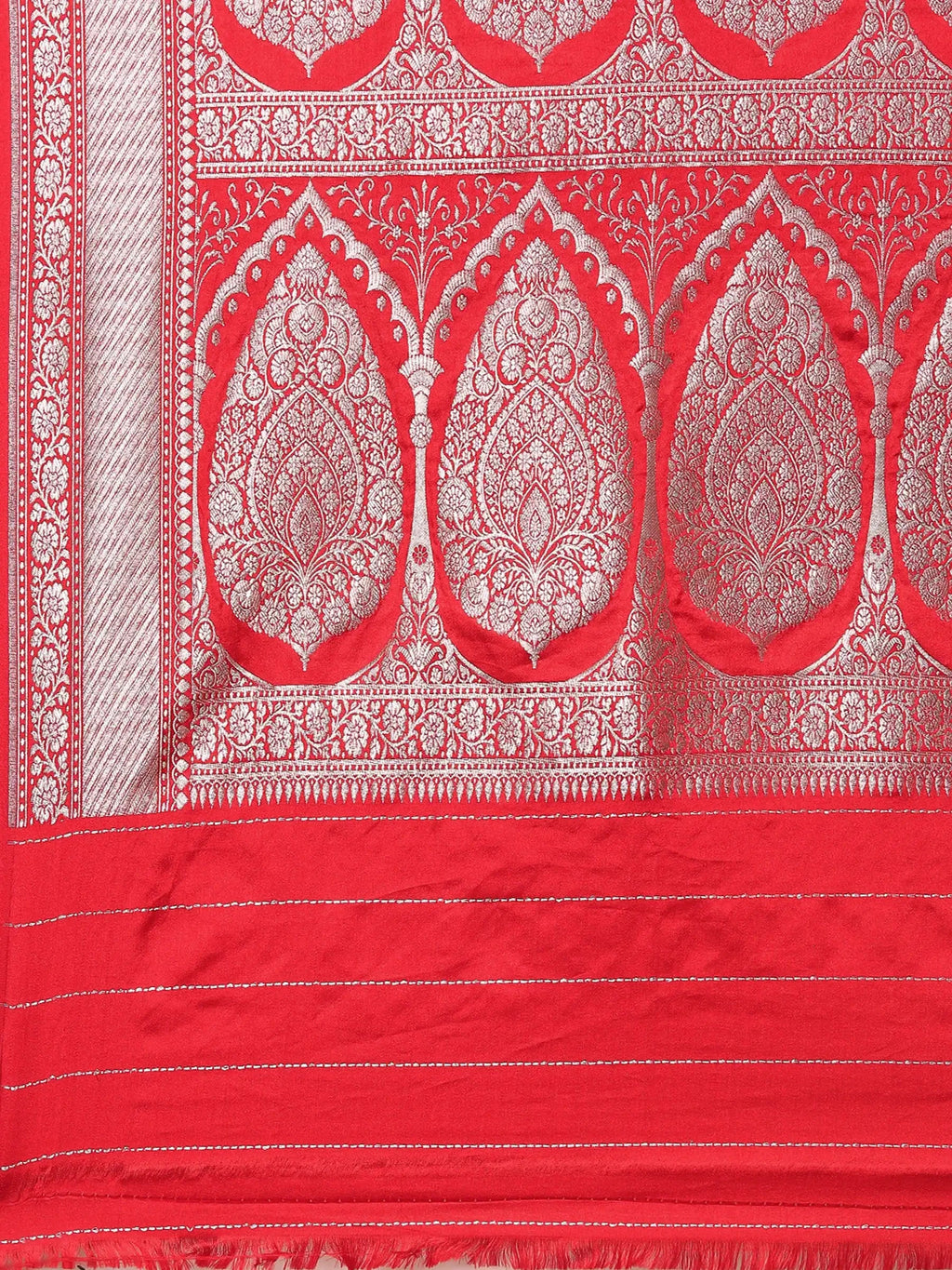 Rani Gulaab Red Banarasi Silk Saree