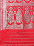 Rani Gulaab Red Banarasi Silk Saree