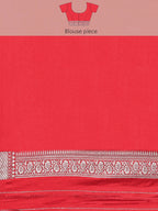 Rani Gulaab Red Banarasi Silk Saree