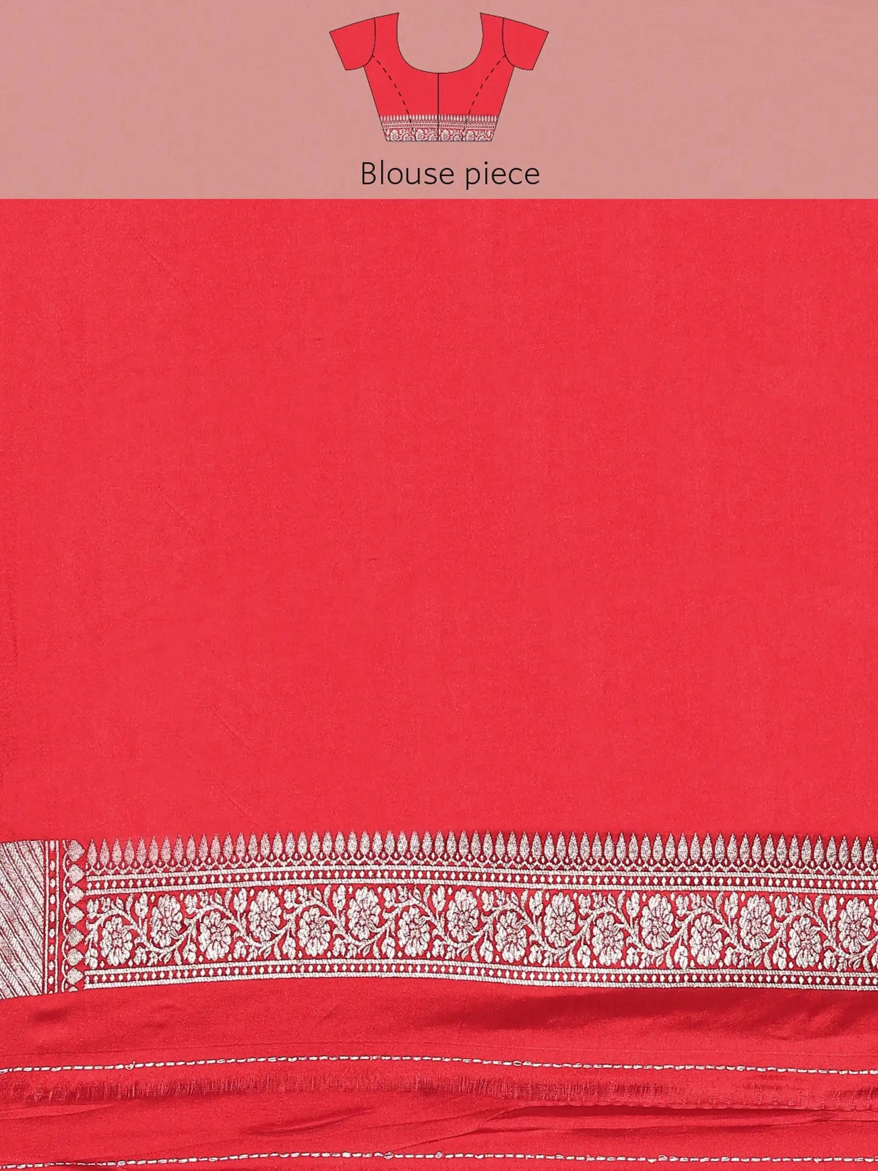 Rani Gulaab Red Banarasi Silk Saree